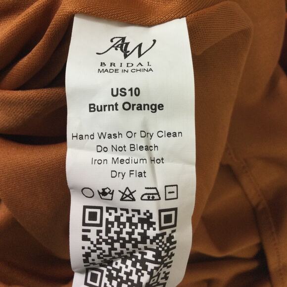 AW BRIDAL SZ 10 L burnt orange Meara cocktail wedding formal maxi dress B60 - Picture 9 of 9